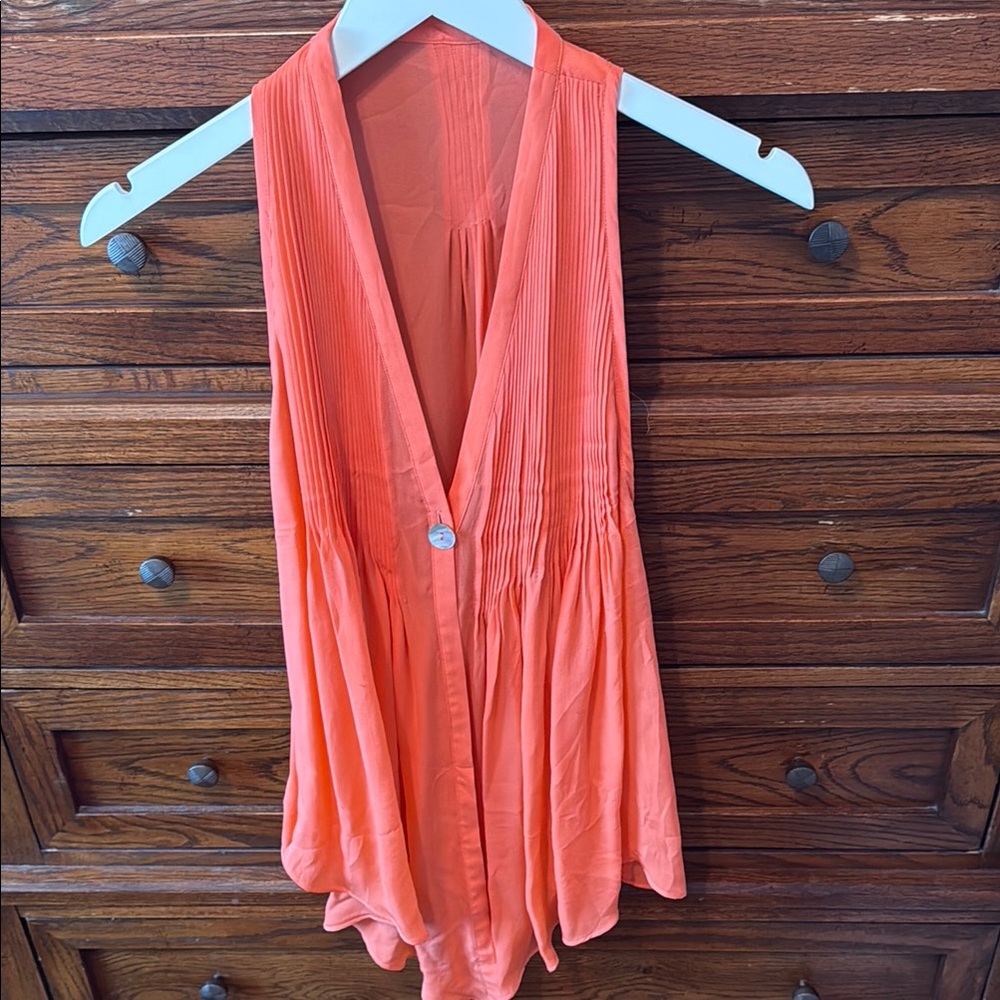 Sleeveless Coral Blouse